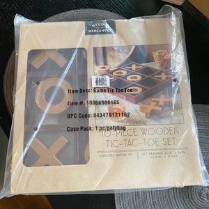 Wooden Tic-Tac-Toe Game Board